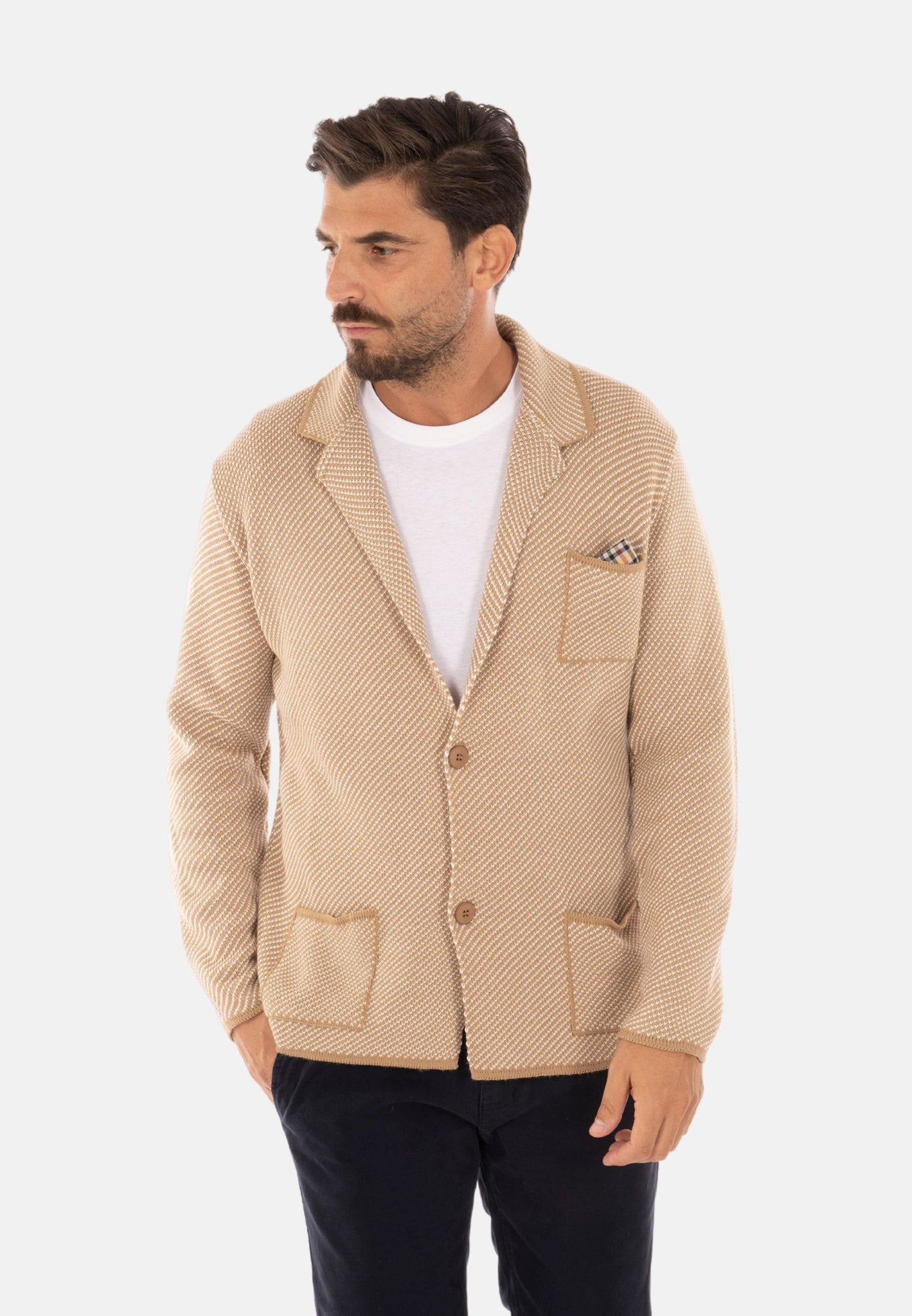 Two-tone knit jacket