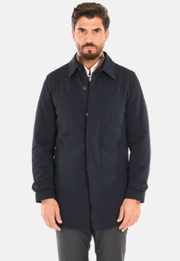 Trench coat with padding