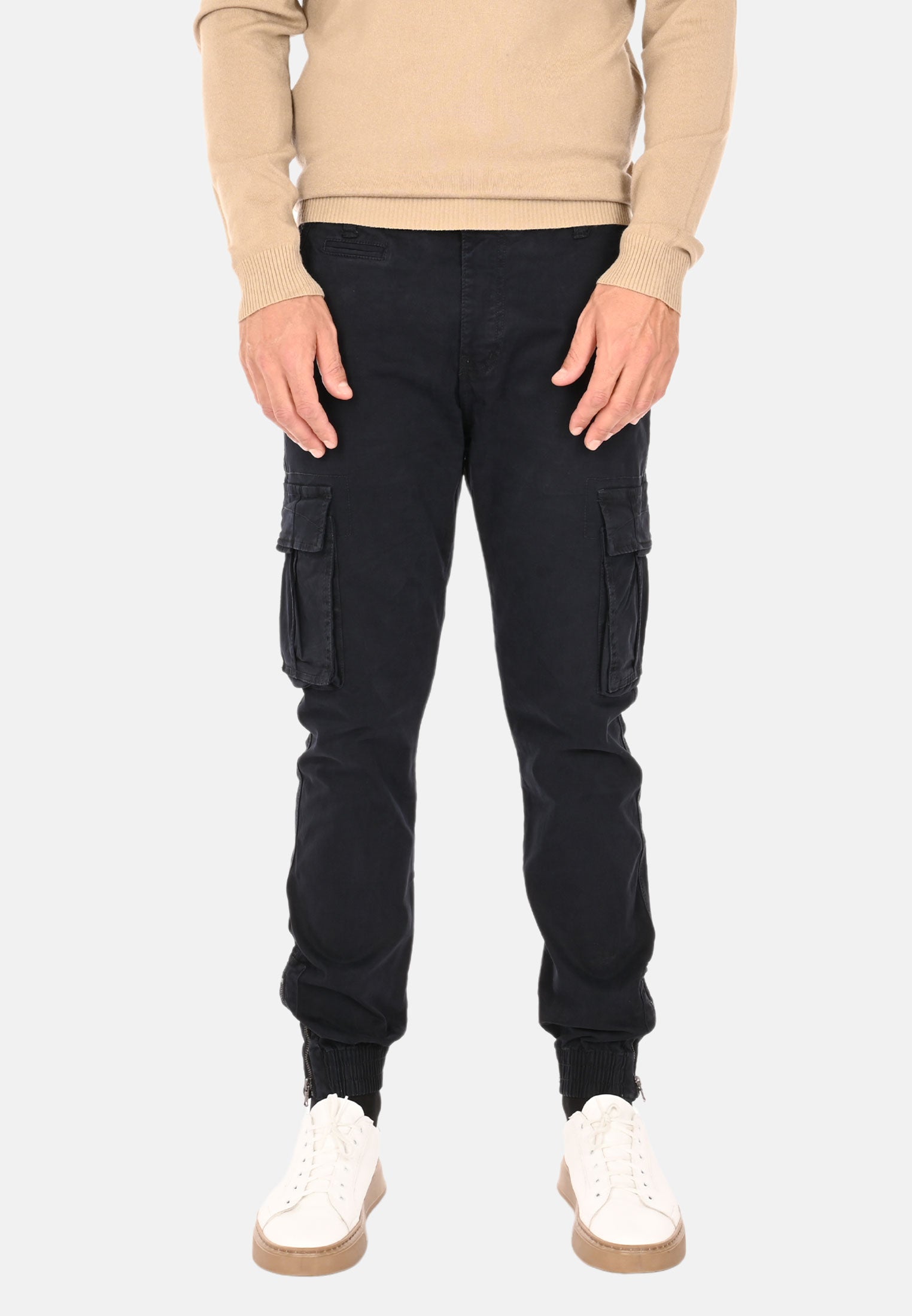 Pantalon cargo d'hiver pour homme en coton élastique à la cheville