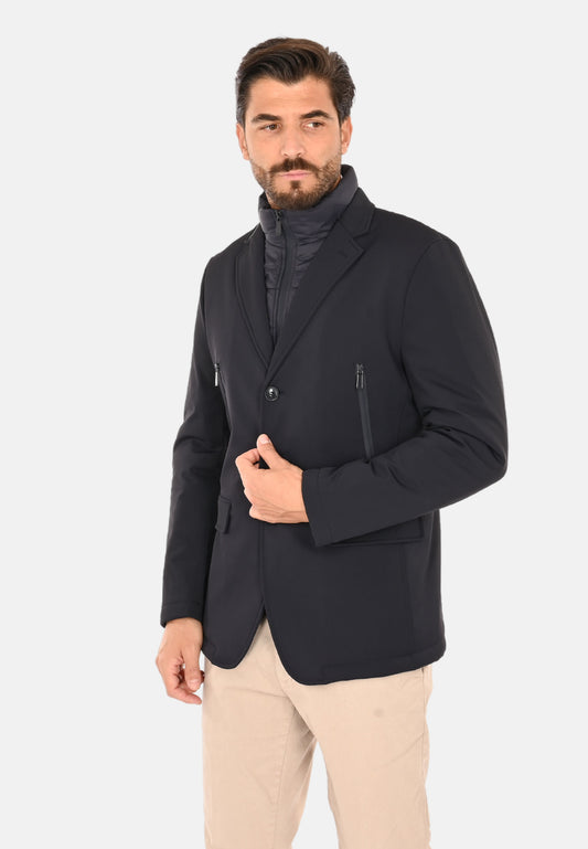 Technical jacket with removable bib