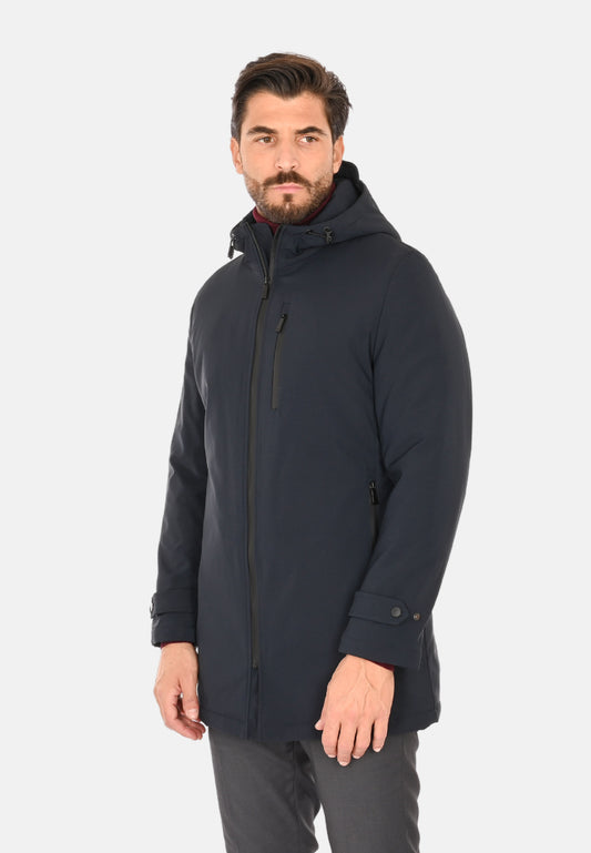 Parka in technical fabric with hood