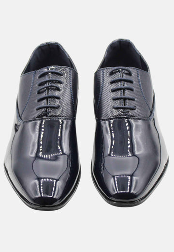 Shiny combination oxford shoes