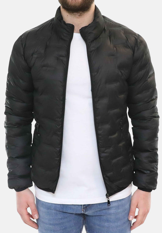 Down jacket 100 grams quilted effect black