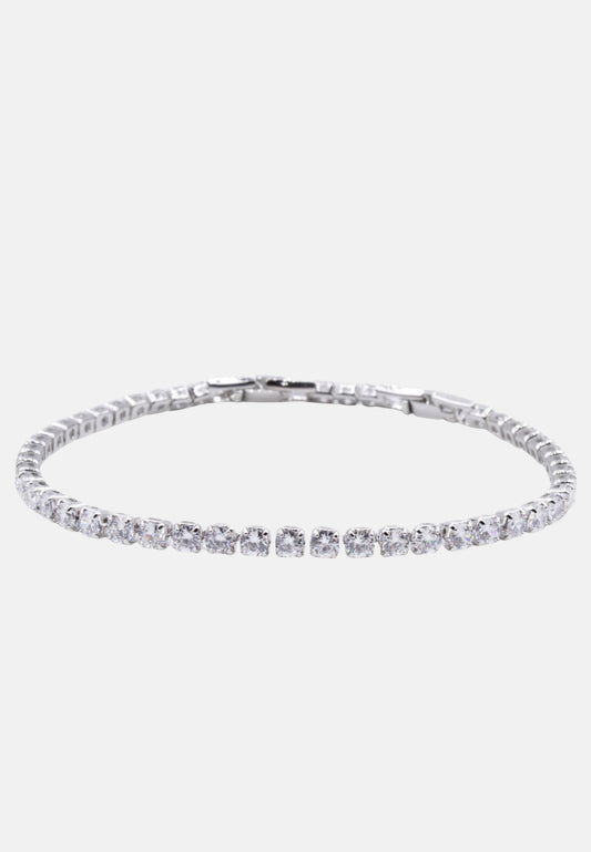 Tennis bracelet with 4mm white crystals