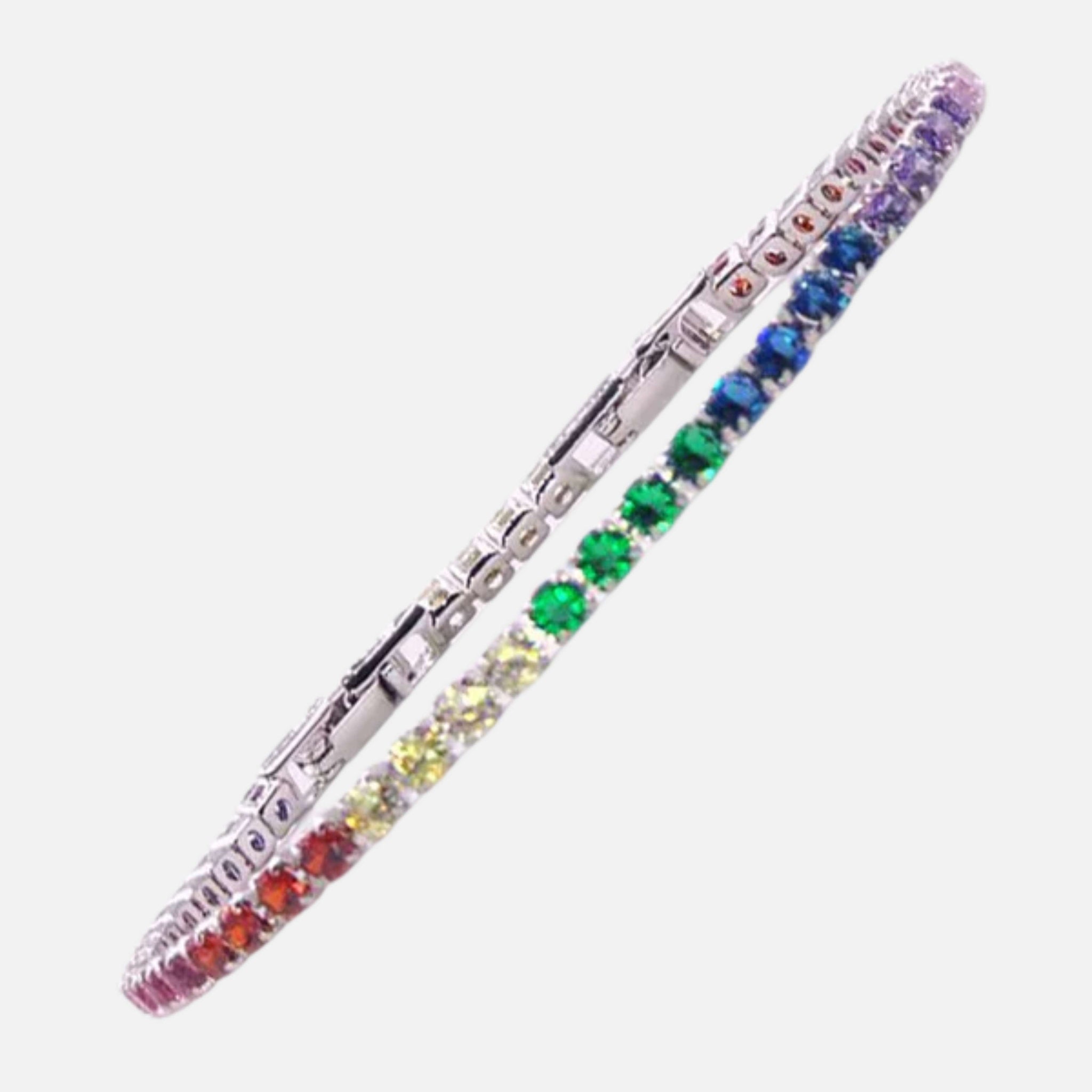 Rainbow tennis bracelet 4mm