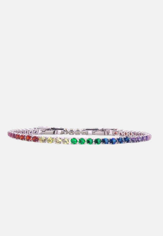 Rainbow tennis bracelet 4mm