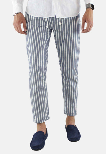 Striped linen trousers