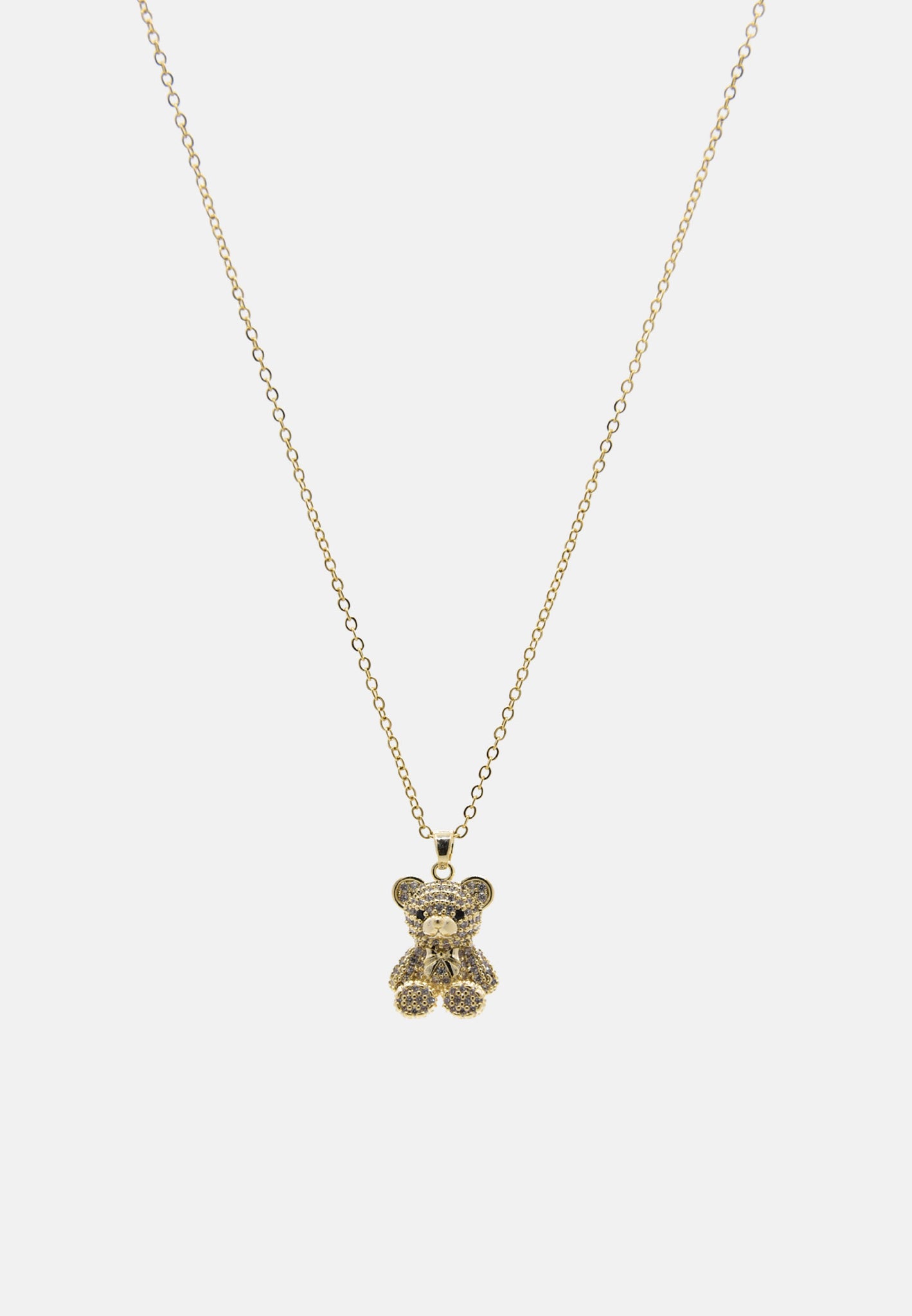 Necklace with glitter teddy bear