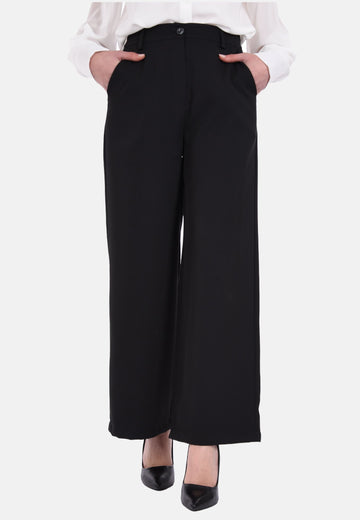 Palazzo trousers with elastic waist