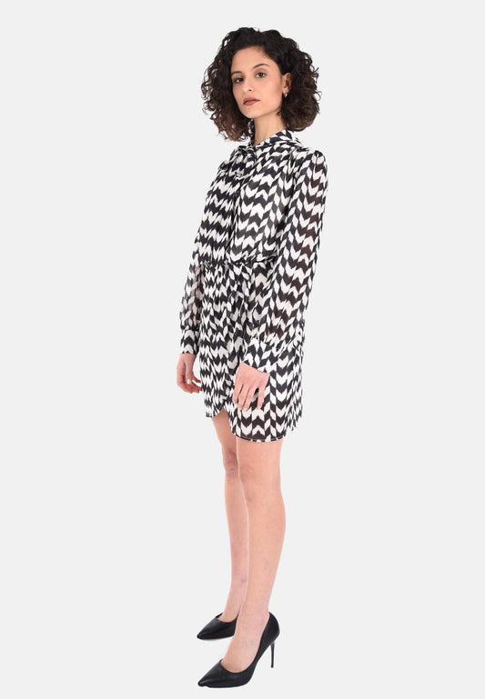 Dress with abstract pattern