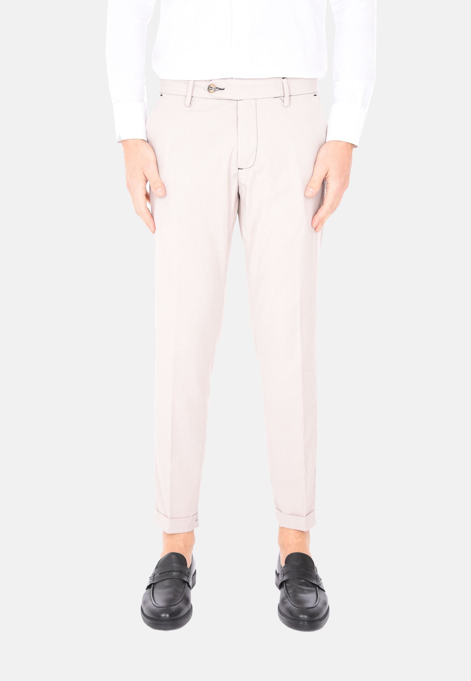 Men's Chino Slim Elegant Lightweight Capri Trousers Made in Italy