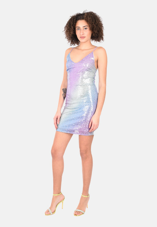 Dress with multicolor sequins