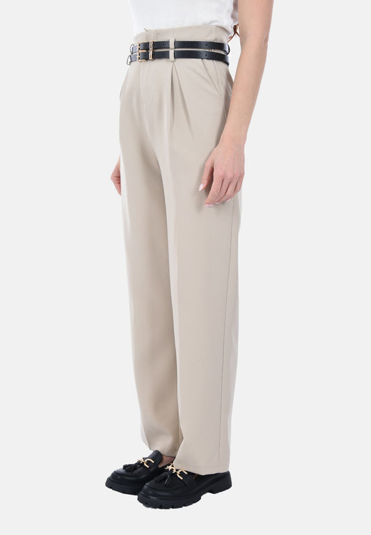 Palazzo trousers with belts