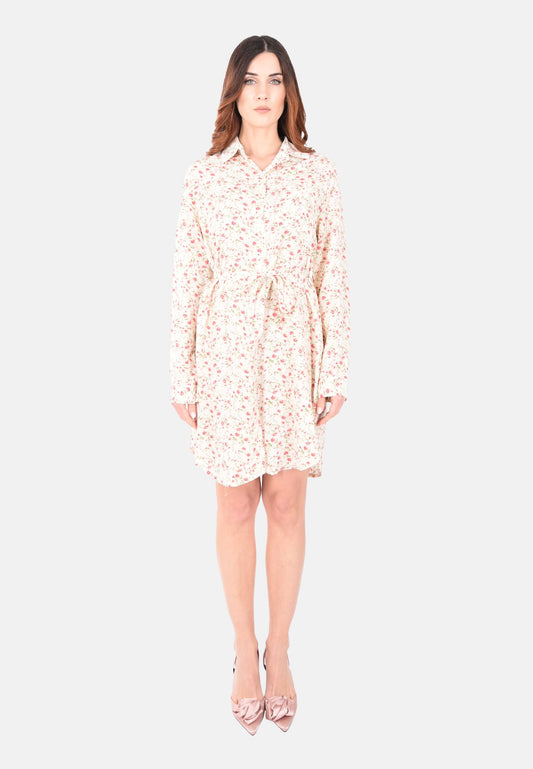 Shirt dress with flowers