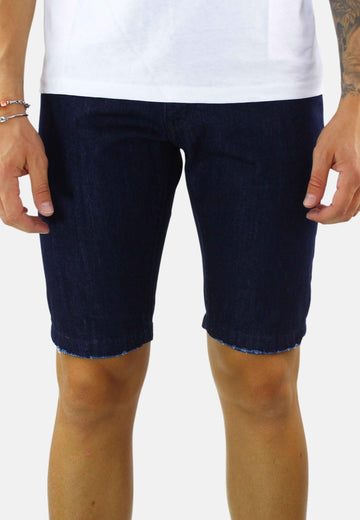 Dark blue denim Bermuda shorts