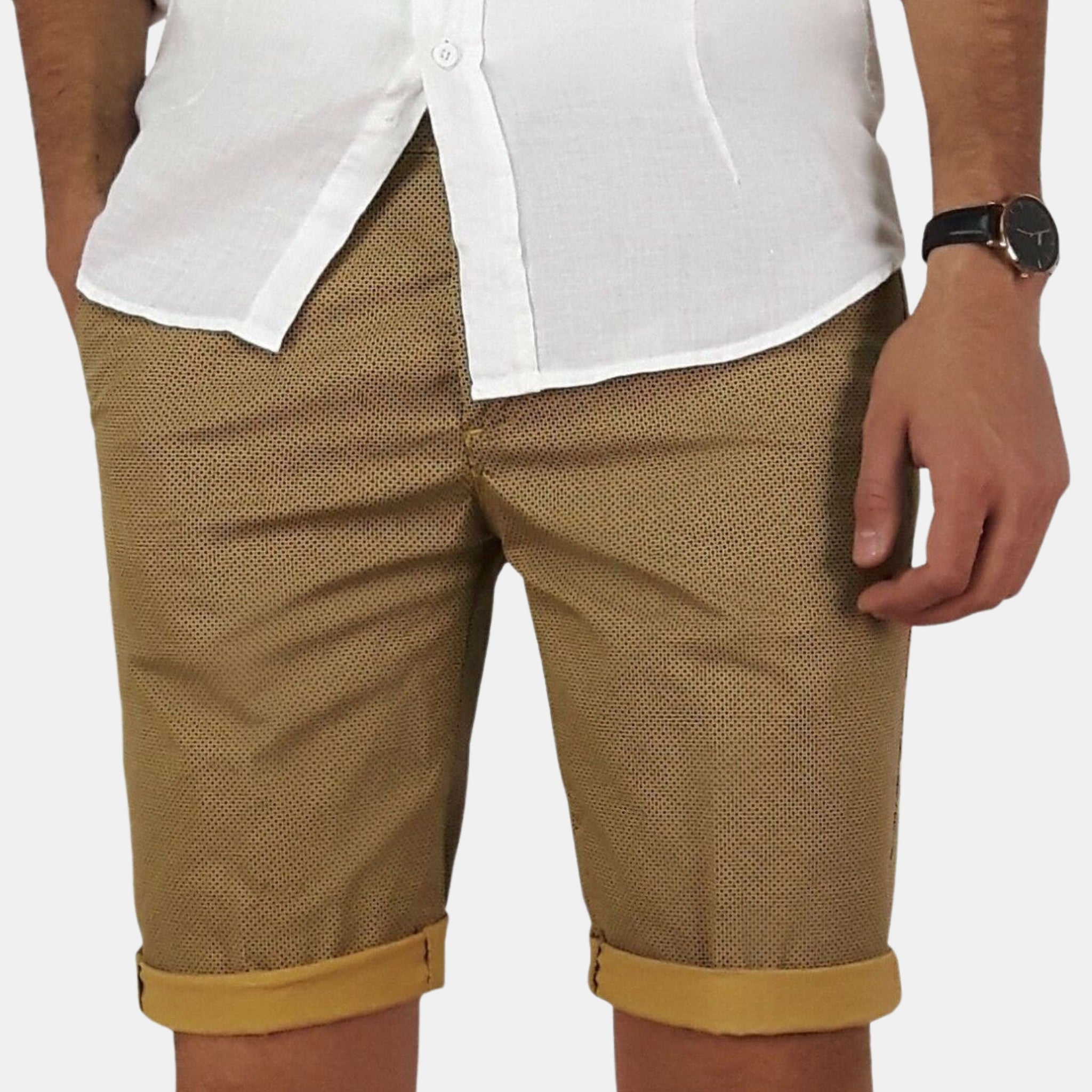 Micro-patterned Bermuda shorts