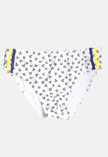 Swimsuit briefs with anchors