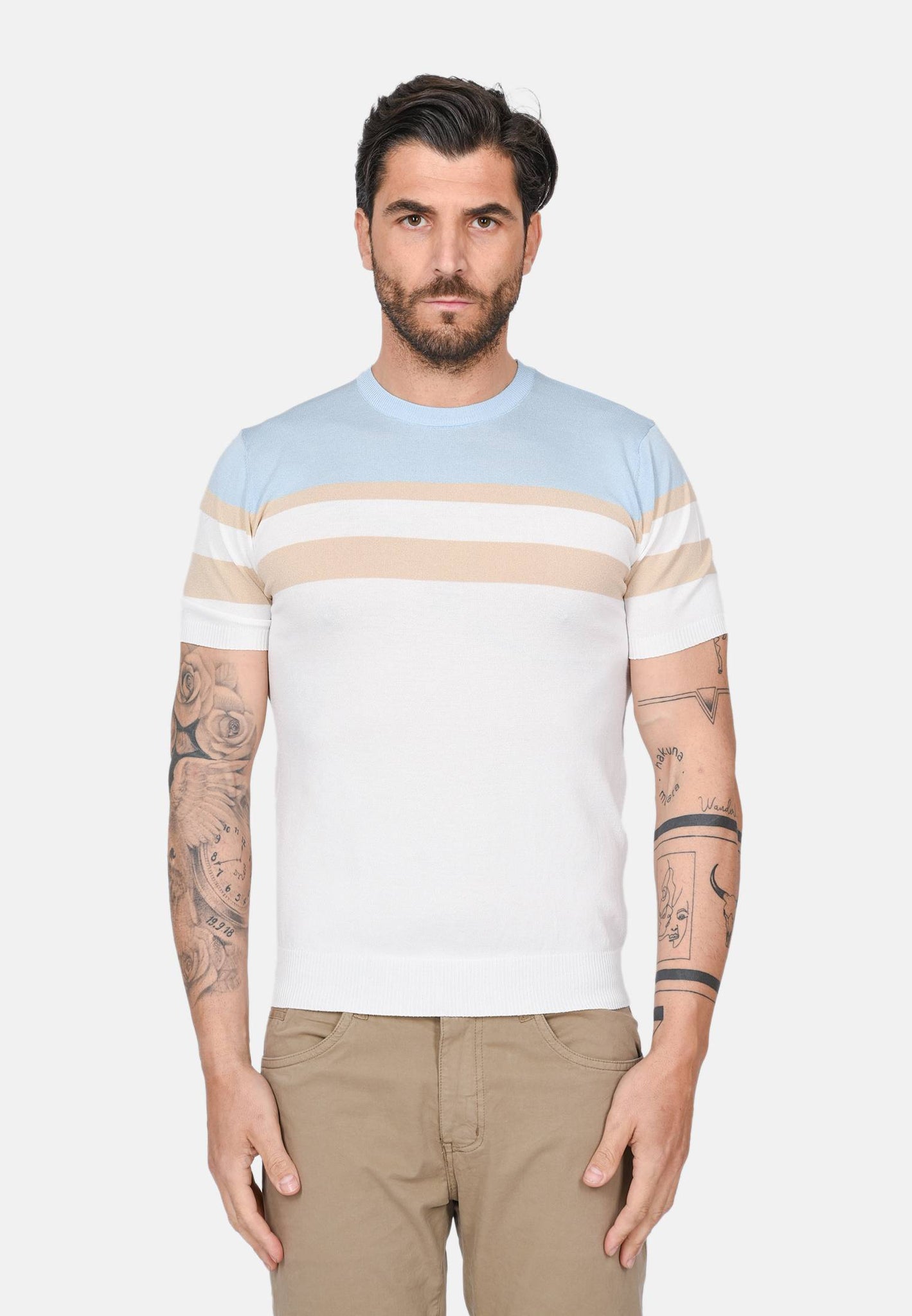 Striped thread T-shirt