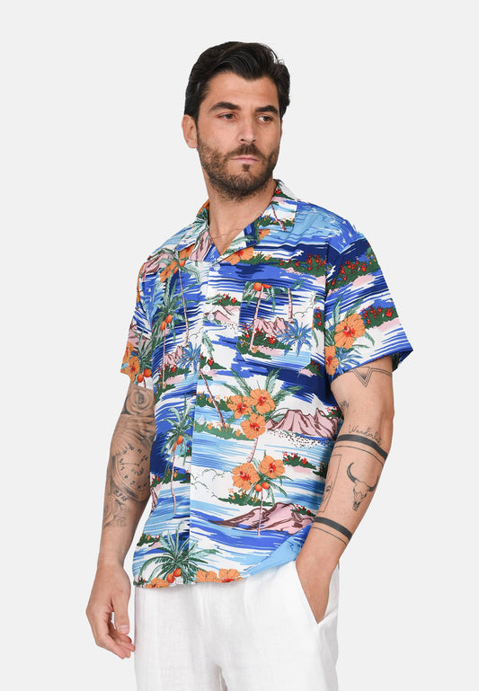 Chemise hawaïenne à manches courtes