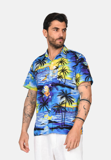 Camicia mezze maniche hawaiana