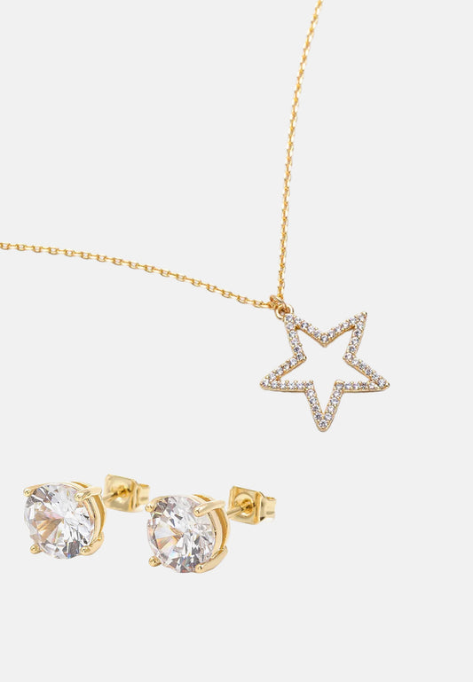 Star necklace and earrings set