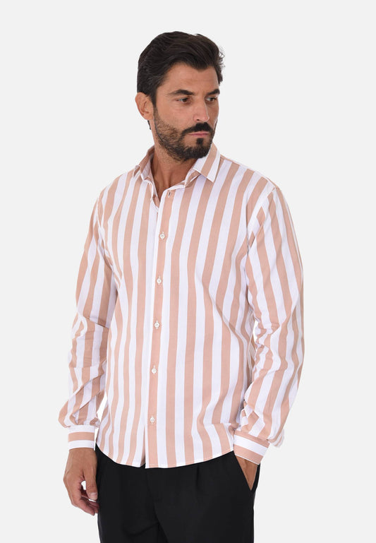 Striped shirt with classic collar