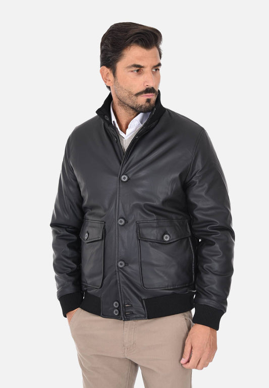 Double-sided eco-leather jacket