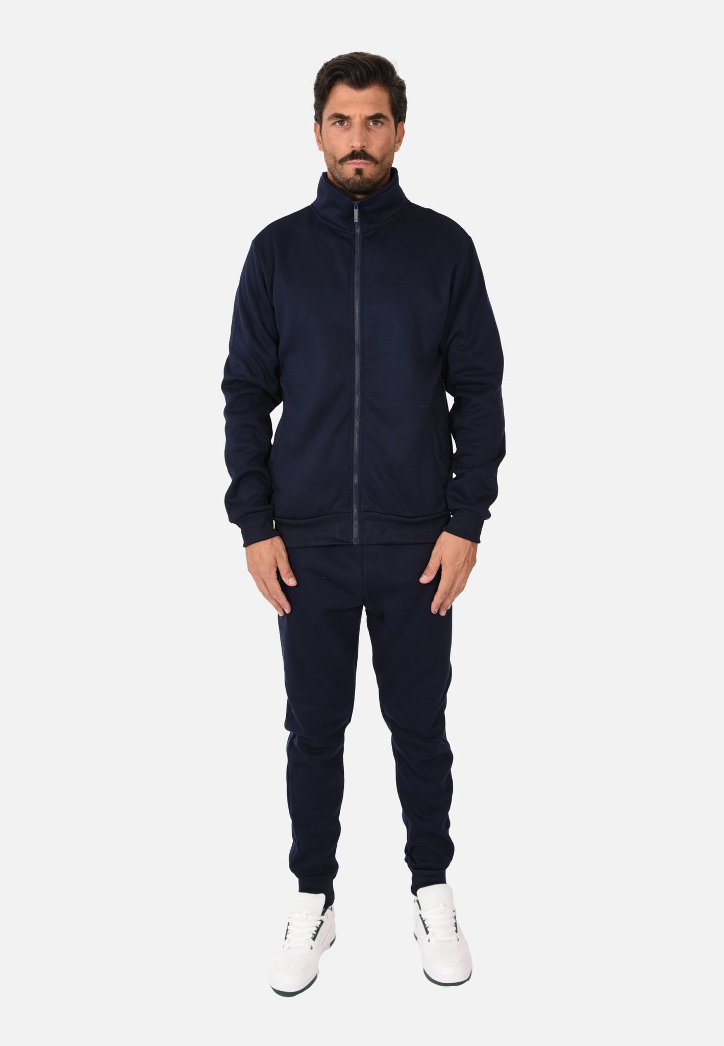 Fleece tracksuit with high neck