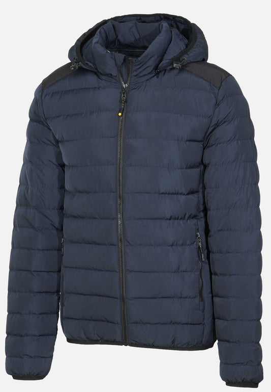 Down jacket with removable hood
