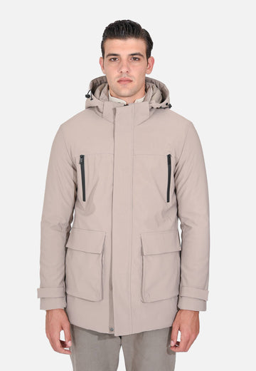 Parka with chest zip