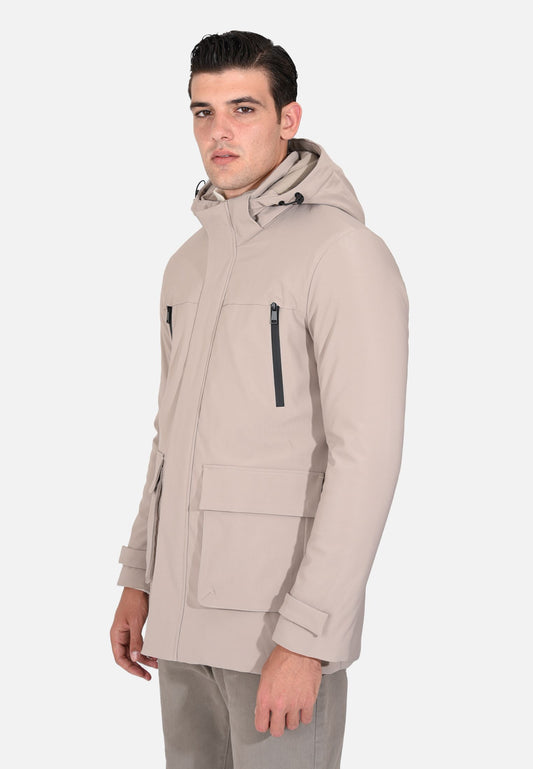 Parka with chest zip